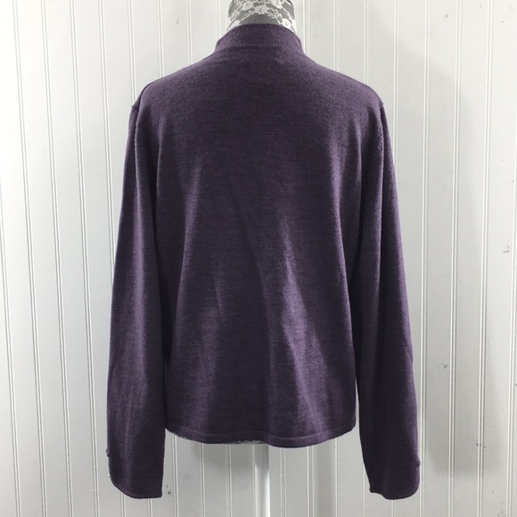 Pendleton Purple Heather Embroidered Sweater Womens Large 100% Merino Wool - Picture 3 of 14